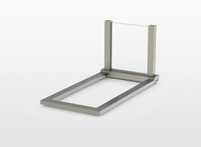RVS omranding-voet-palen voor glas-steen